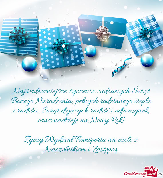 Wydział Transportu na czele z Naczelnikiem i Zastępcą