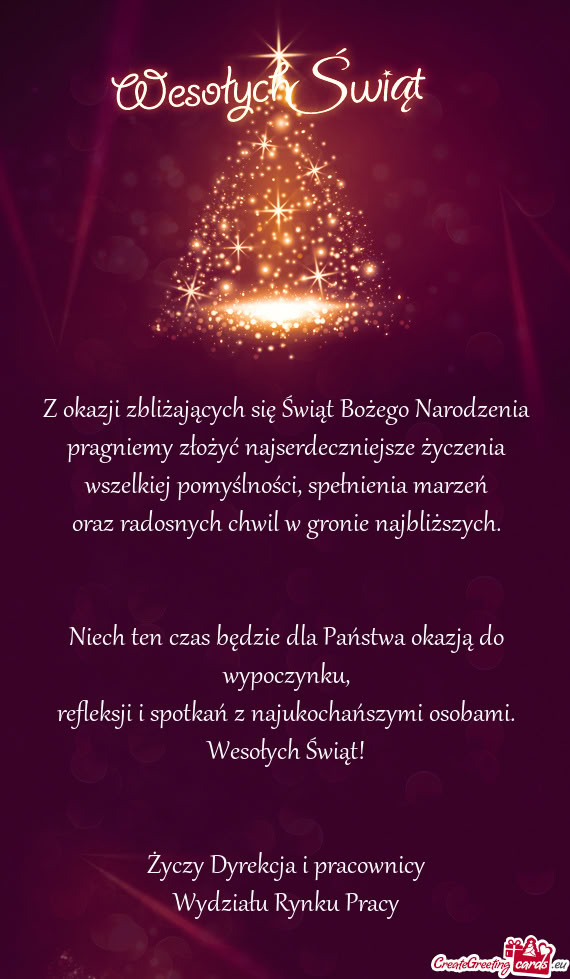 Wydziału Rynku Pracy