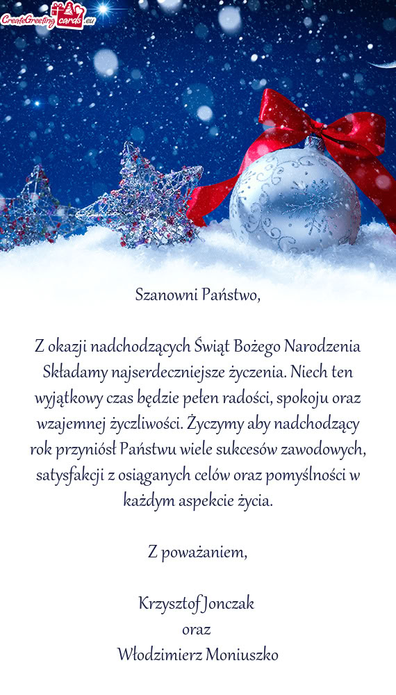 Wyjątkowy czas będzie pełen radości, spokoju oraz wzajemnej życzliwości. Życzymy aby nadchodz