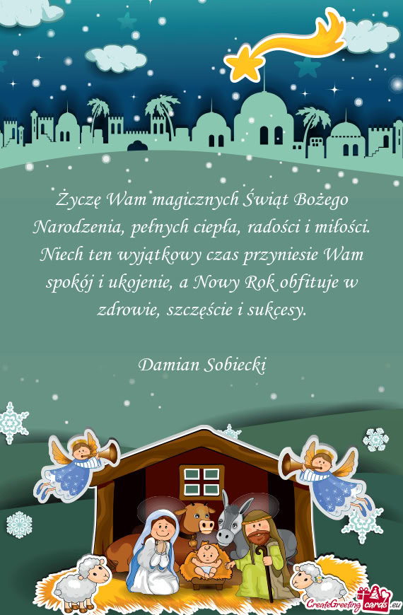 Wyjątkowy czas przyniesie Wam spokój i ukojenie, a Nowy Rok obfituje w zdrowie, szczęście i suk
