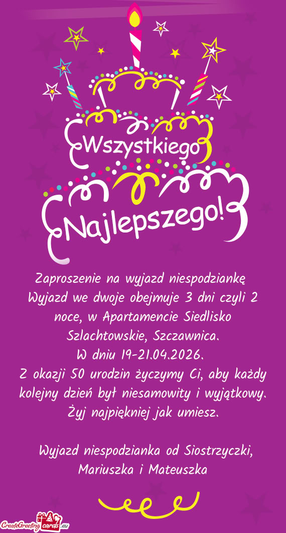 Wyjazd we dwoje obejmuje 3 dni czyli 2 noce, w Apartamencie Siedlisko Szlachtowskie, Szczawnica