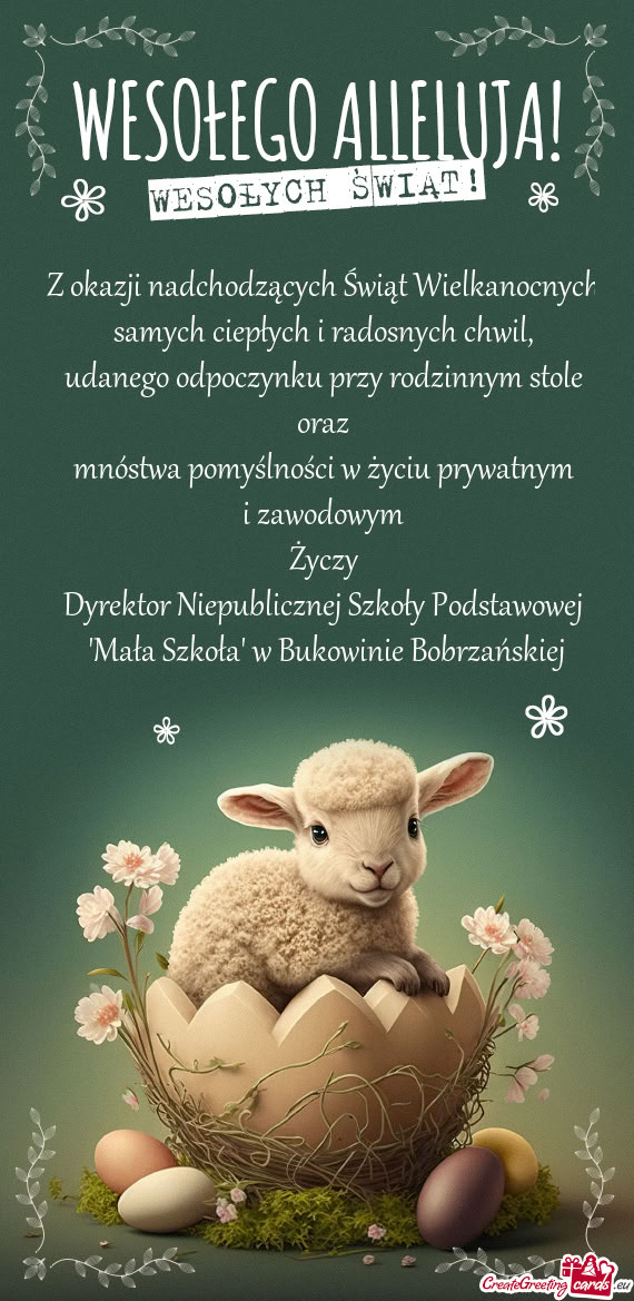 Wym Życzy Dyrektor Niepublicznej Szkoły Podstawowej 