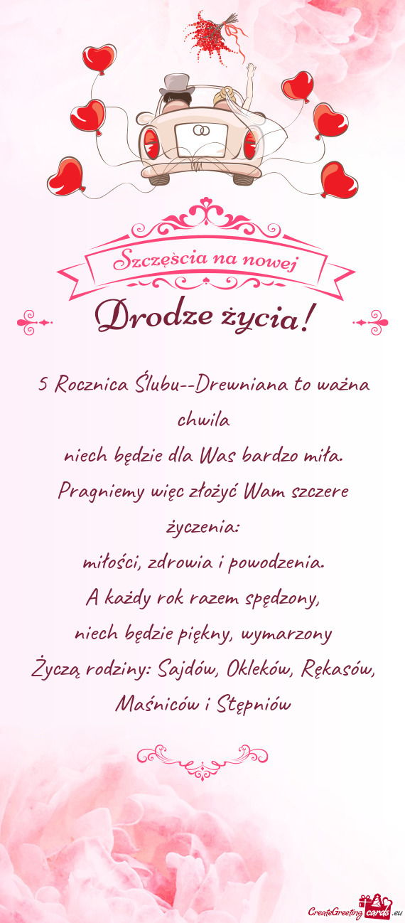 Wymarzony Życzą rodziny