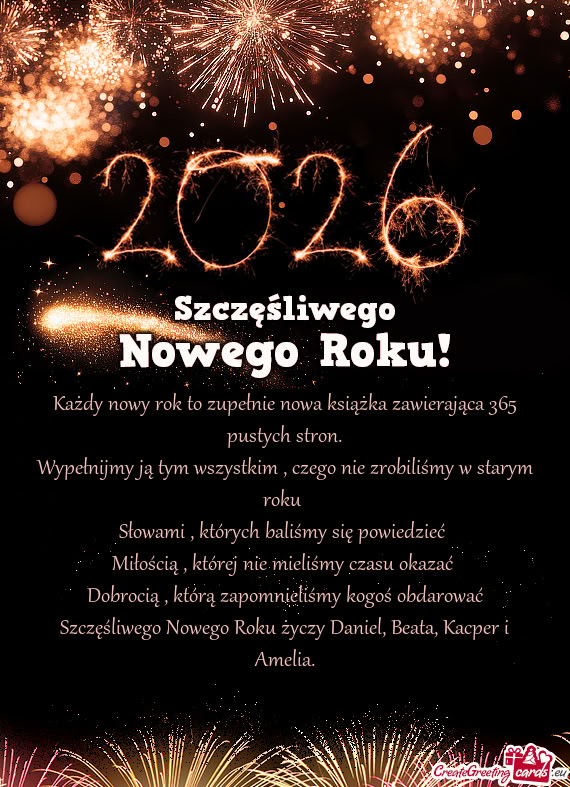 Wypełnijmy ją tym wszystkim , czego nie zrobiliśmy w starym roku