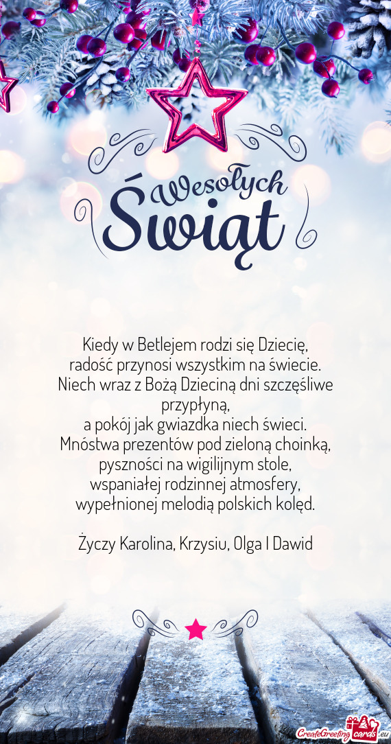 Wypełnionej melodią polskich kolęd