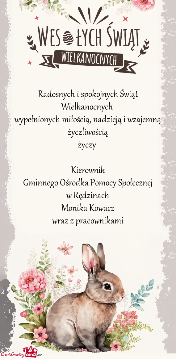 Wypełnionych miłością, nadzieją i wzajemną życzliwością