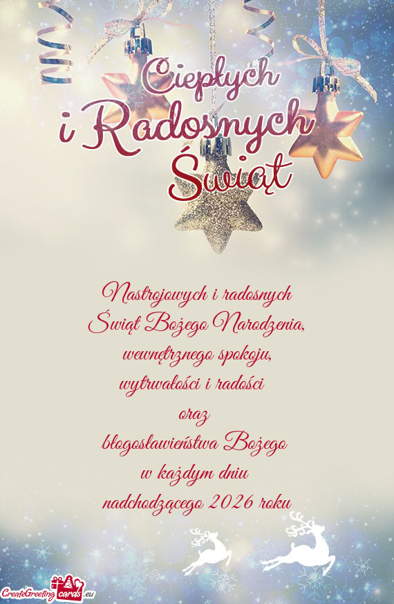 Wytrwałości i radości oraz błogosławieństwa Bożego w każdym dniu nadchodzącego 2