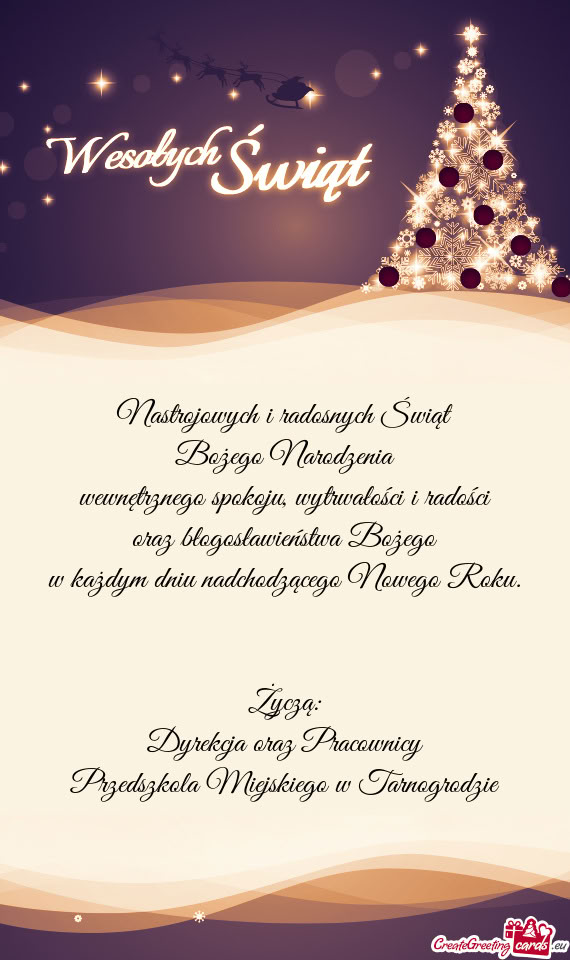 Wytrwałości i radości oraz błogosławieństwa Bożego w każdym dniu nadchodzącego Nowego Ro