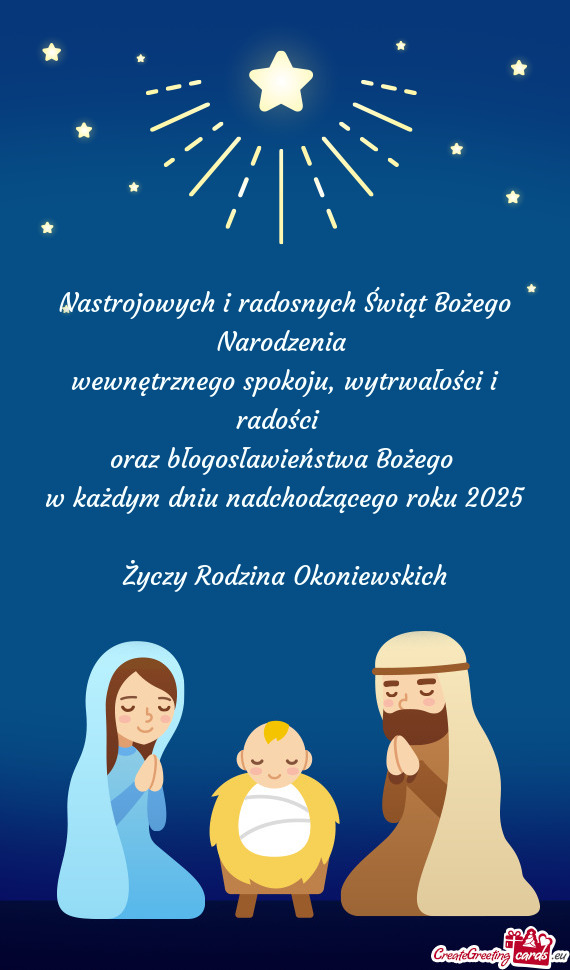 Wytrwałości i radości oraz błogosławieństwa Bożego w każdym dniu nadchodzącego roku 2