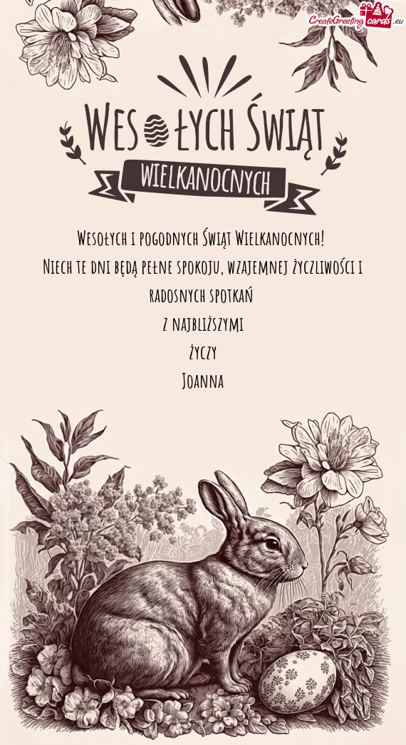 Wzajemnej życzliwości i radosnych spotkań z najbliższymi życzy Joanna