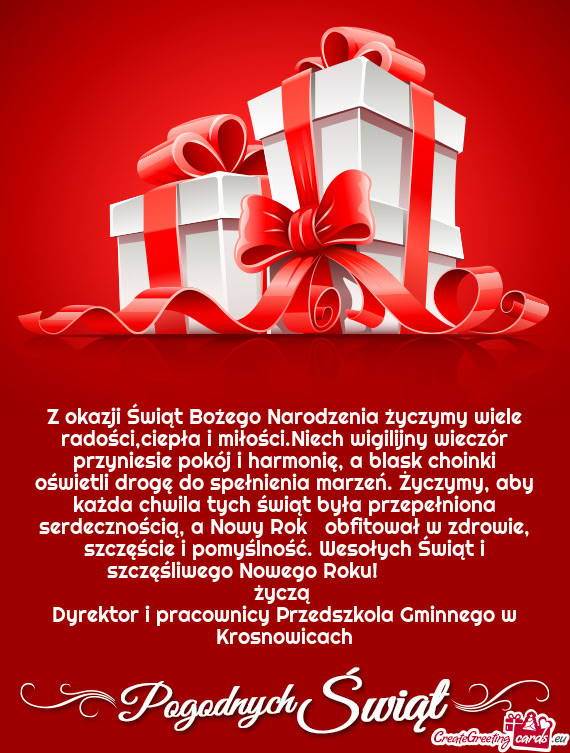 Y, aby każda chwila tych świąt była przepełniona serdecznością, a Nowy Rok obfitował w zdr