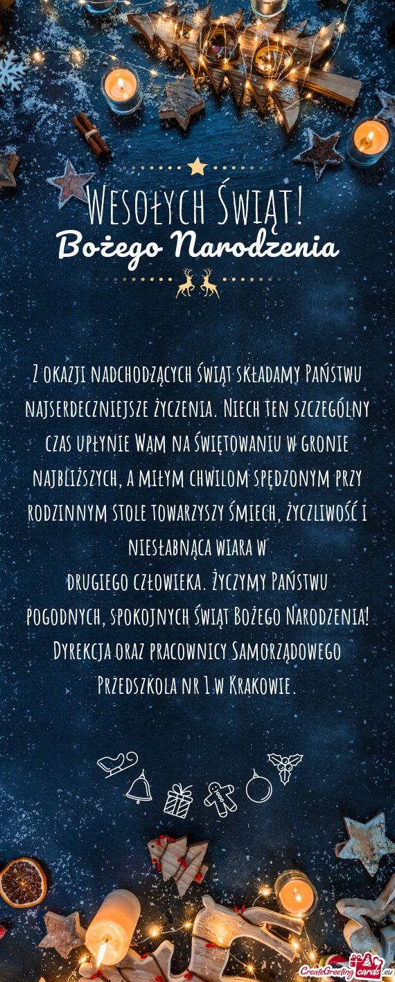 Y czas upłynie Wam na świętowaniu w gronie najbliższych, a miłym chwilom spędzonym przy rodzin