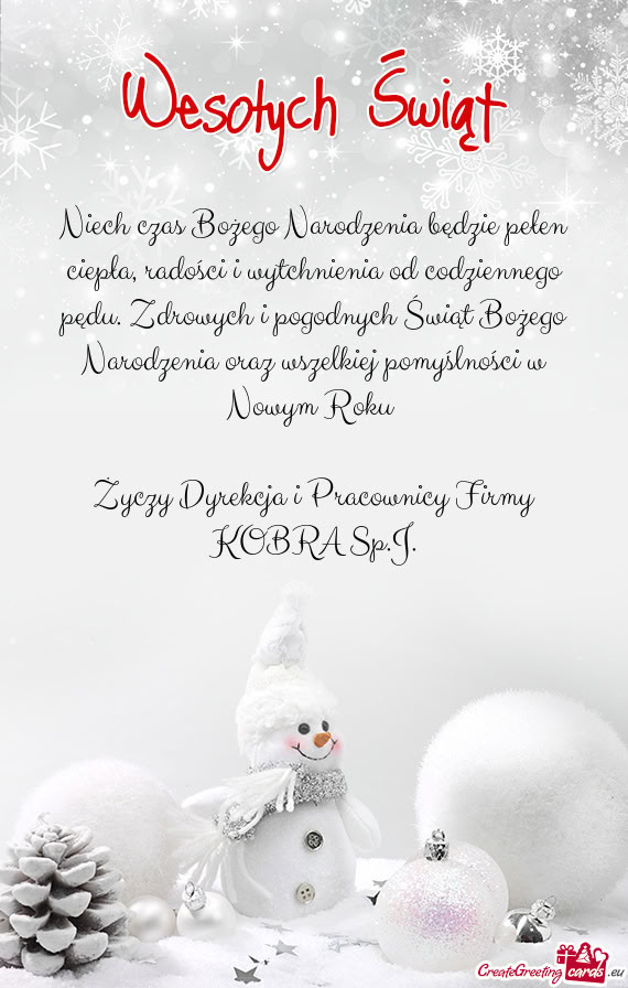 Y Dyrekcja i Pracownicy Firmy KOBRA Sp