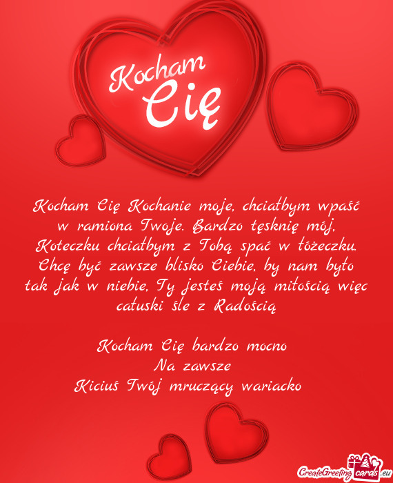 Y jesteś moją miłością więc całuski śle z Radością