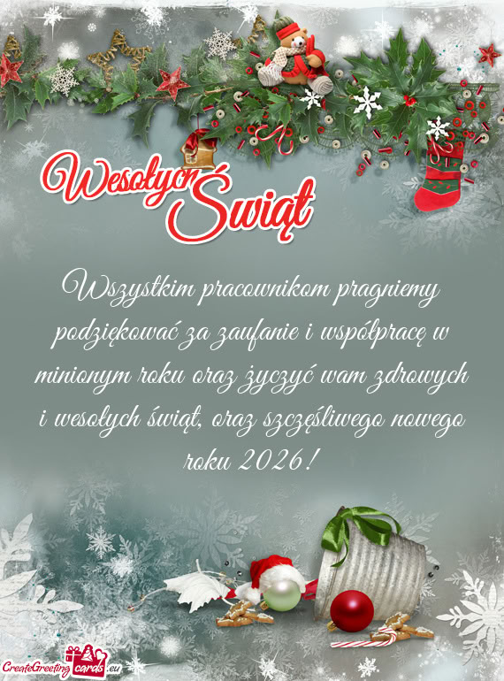 Yć wam zdrowych i wesołych świąt, oraz szczęśliwego nowego roku 2026