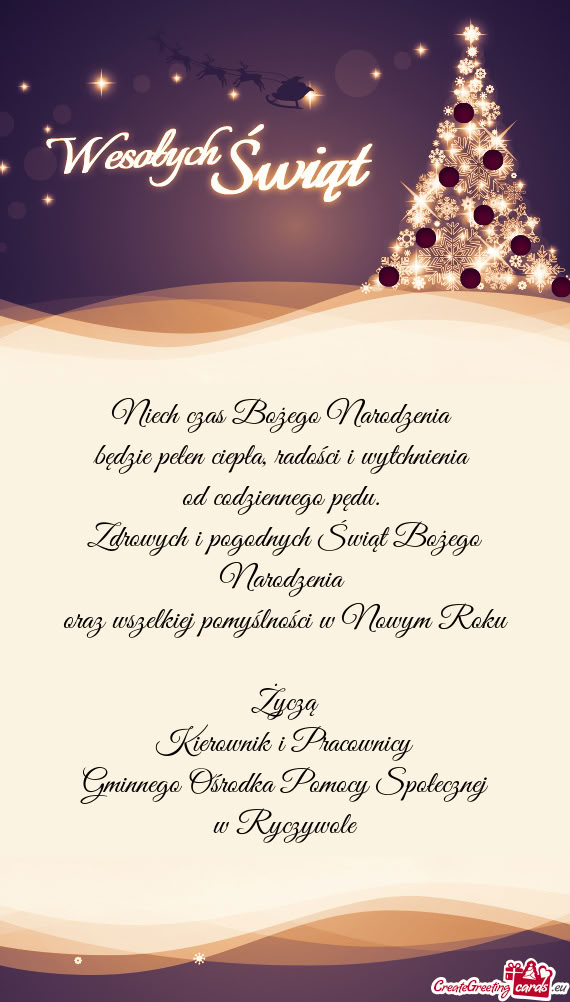 Yczą Kierownik i Pracownicy Gminnego Ośrodka Pomocy Społecznej w Ryczywole