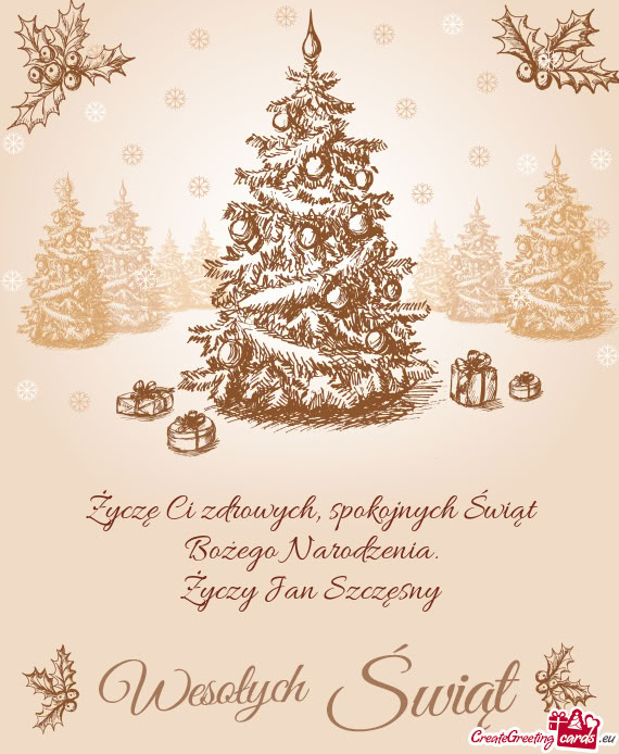 ?yczę Ci zdrowych, spokojnych Świąt Bożego Narodzenia