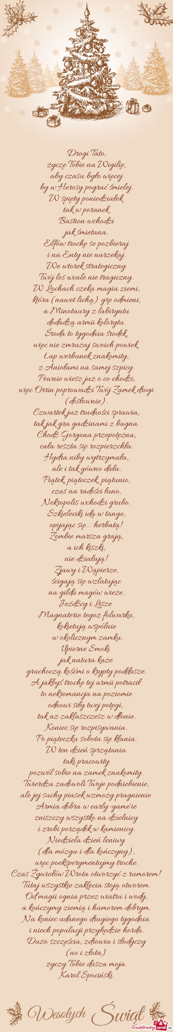 ?yczę Tobie na Wigilię