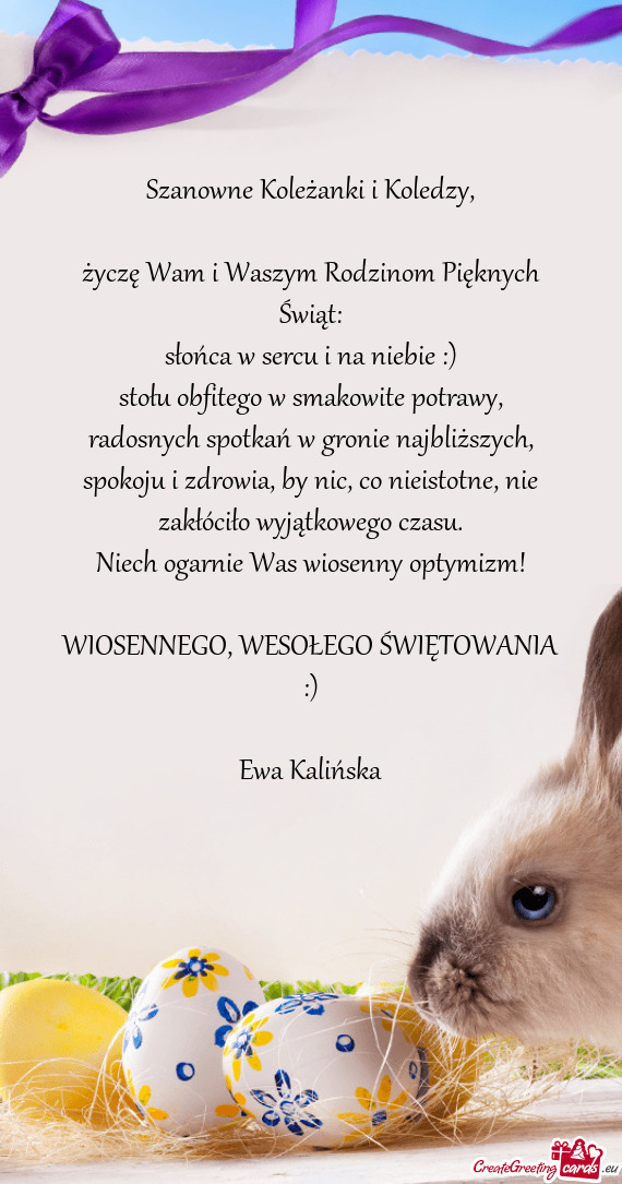 ?yczę Wam i Waszym Rodzinom Pięknych Świąt: