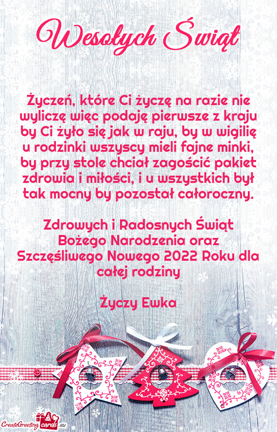 ?yczeń, które Ci życzę na razie nie wyliczę więc podaję pierwsze z kraju by Ci żyło się j