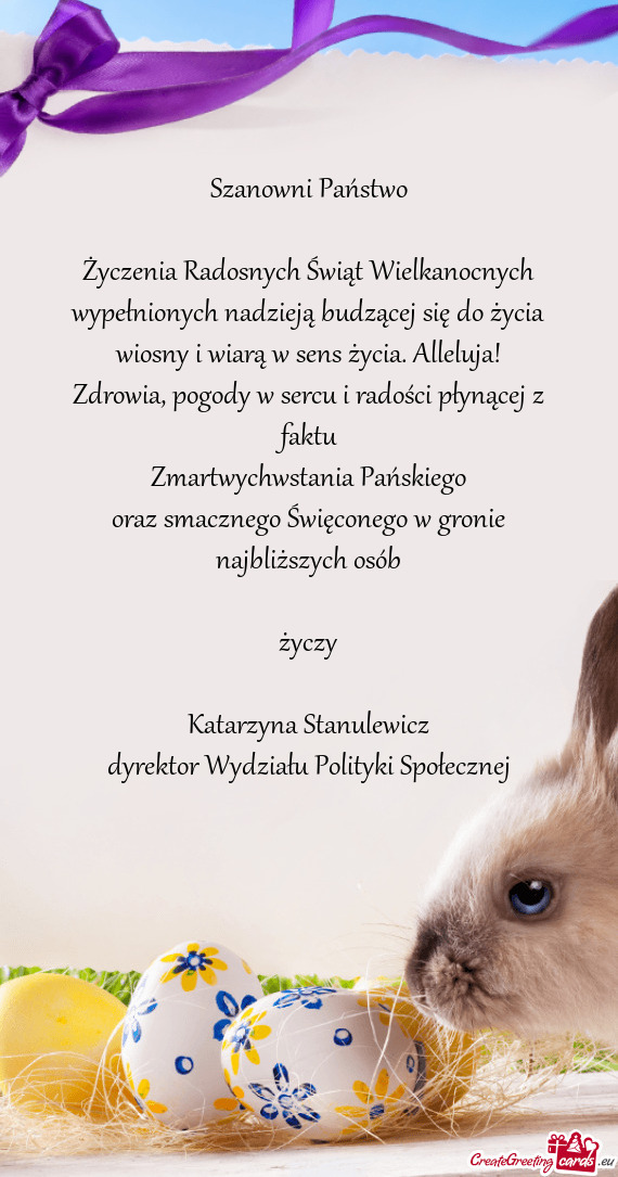 ?yczenia Radosnych Świąt Wielkanocnych