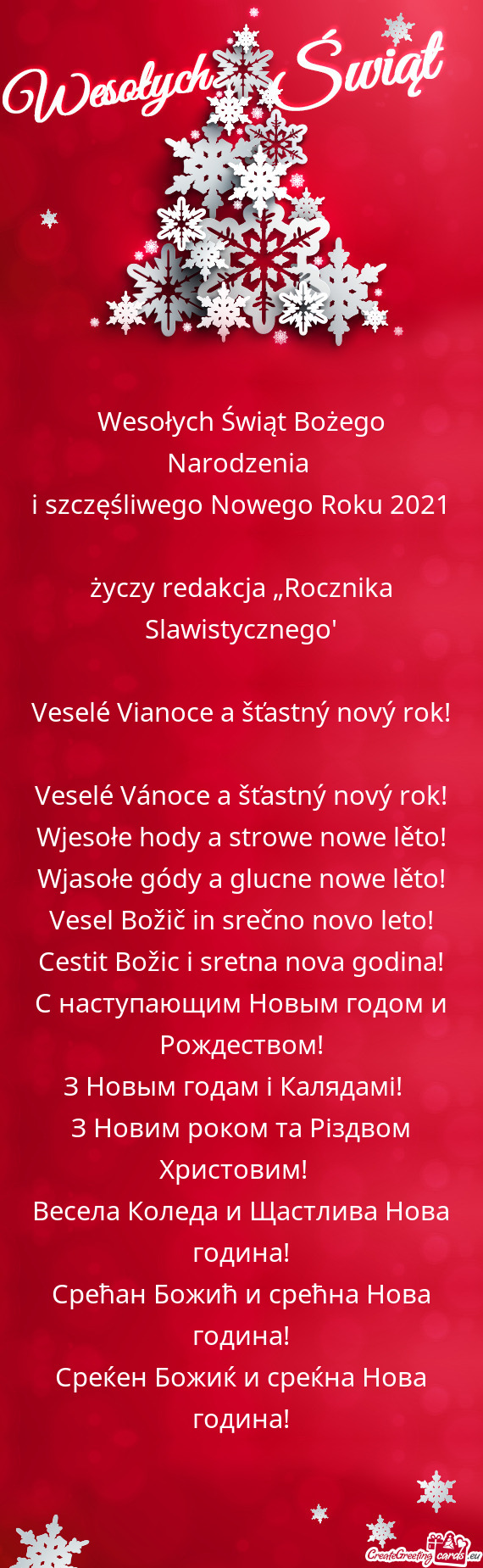 ?yczy redakcja „Rocznika Slawistycznego”