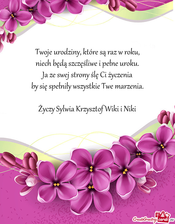 ?yczy Sylwia Krzysztof Wiki i Niki