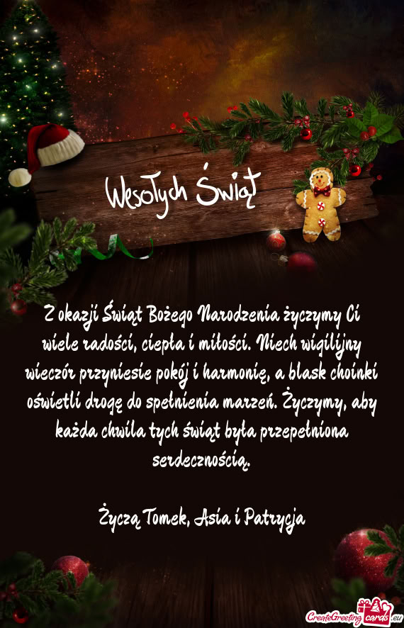 Yczymy, aby każda chwila tych świąt była przepełniona serdecznością