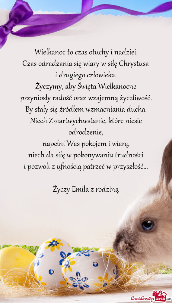 ?yczymy, aby Święta Wielkanocne