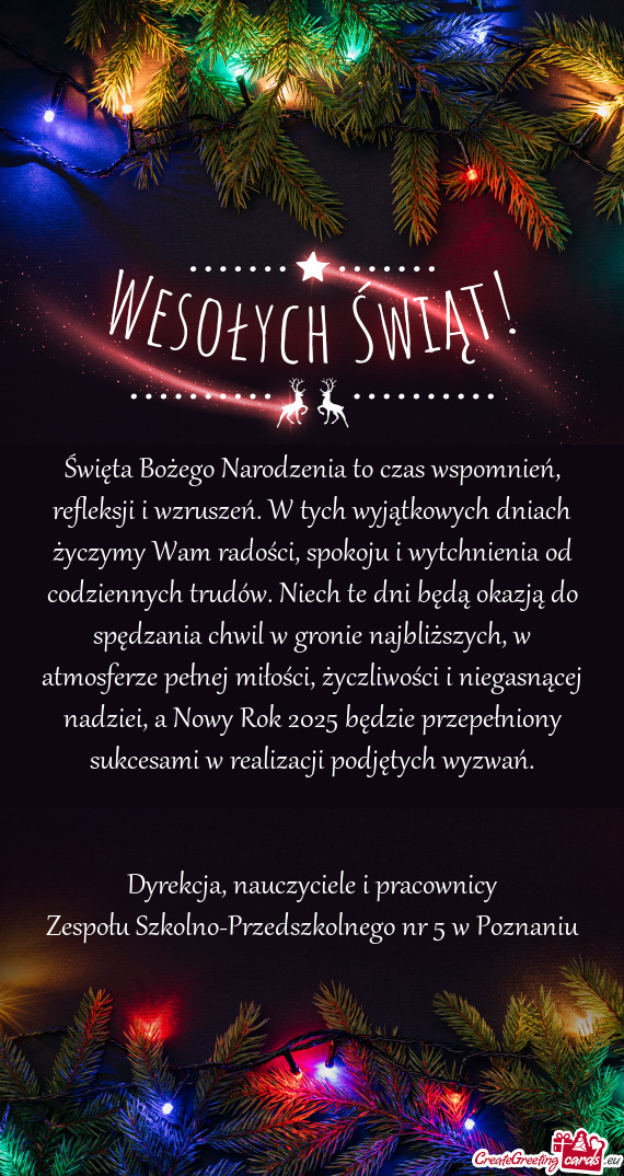 Yczymy Wam radości, spokoju i wytchnienia od codziennych trudów. Niech te dni będą okazją do sp