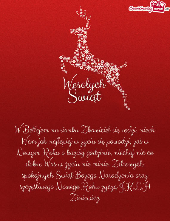 Ym Roku o każdej godzinie, niechaj nic co dobre Was w życiu nie minie. Zdrowych, spokojnych Świą