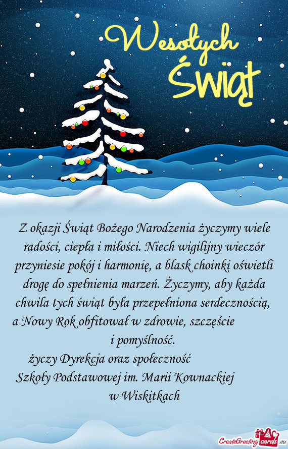 Ymy, aby każda chwila tych świąt była przepełniona serdecznością, a Nowy Rok obfitował w zd