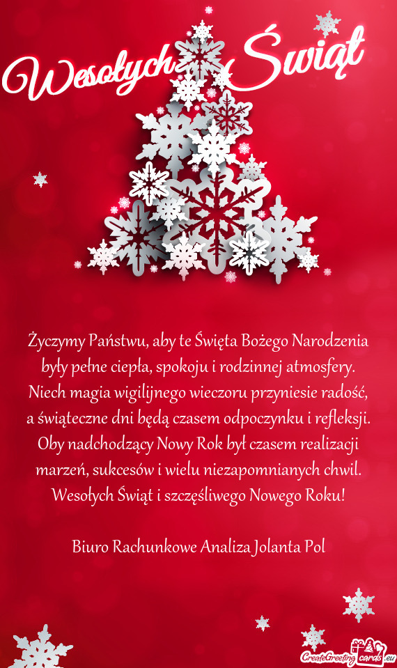 Ynku i refleksji. Oby nadchodzący Nowy Rok był czasem realizacji marzeń, sukcesów i wielu niezap