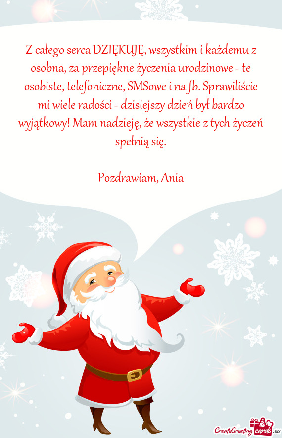 Z całego serca DZIĘKUJĘ, wszystkim i każdemu z osobna, za przepiękne życzenia urodzinowe - te