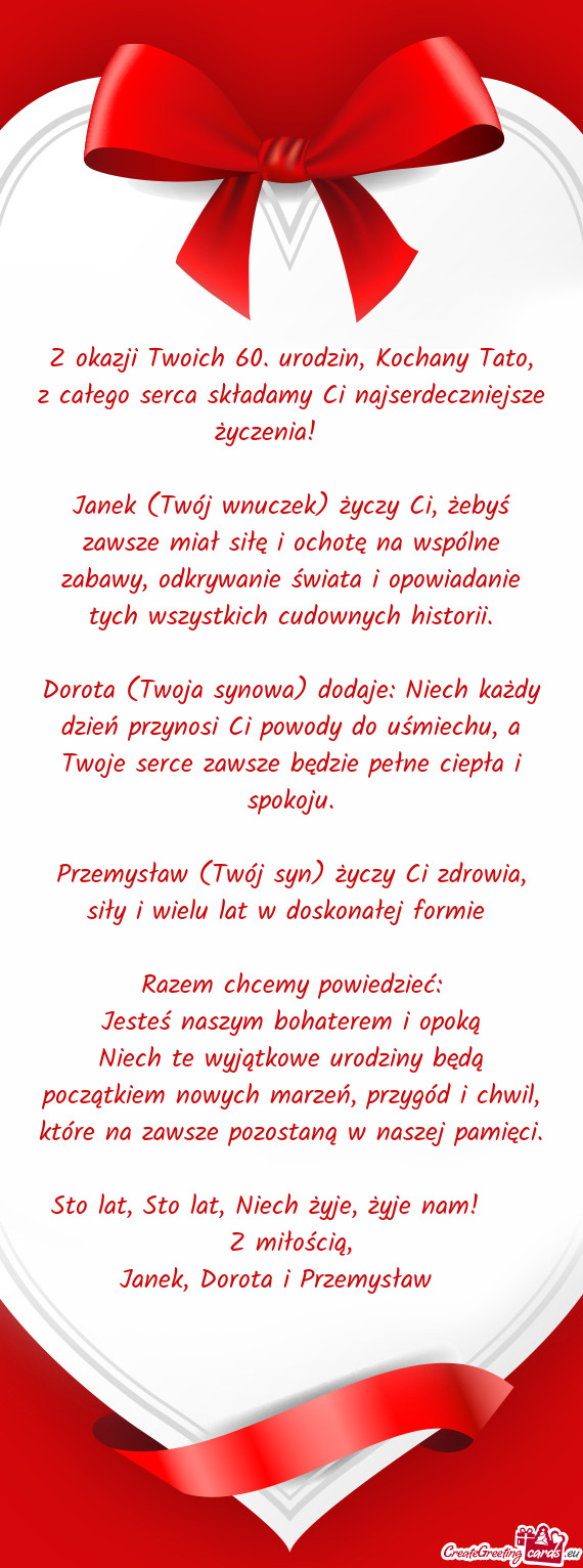 Z całego serca składamy Ci najserdeczniejsze życzenia! 🎉🥳