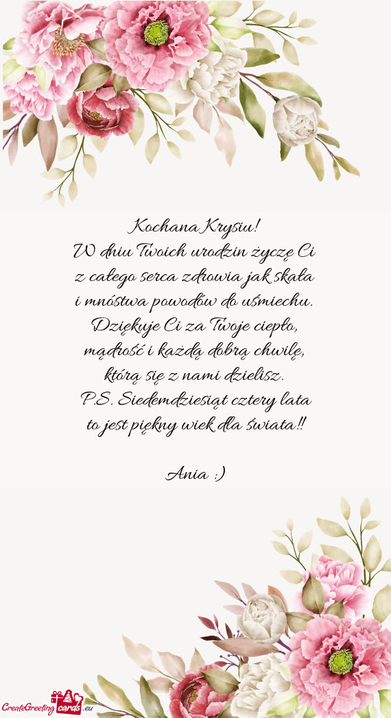 Z całego serca zdrowia jak skała