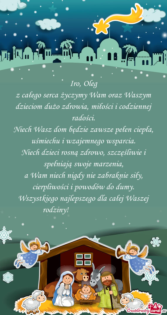 Z całego serca życzymy Wam oraz Waszym dzieciom dużo zdrowia, miłości i codziennej radości