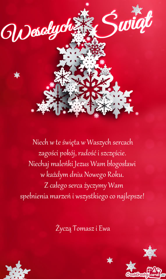 Z całego serca życzymy Wam spełnienia marzeń i wszystkiego co najlepsze!  Życzą Toma