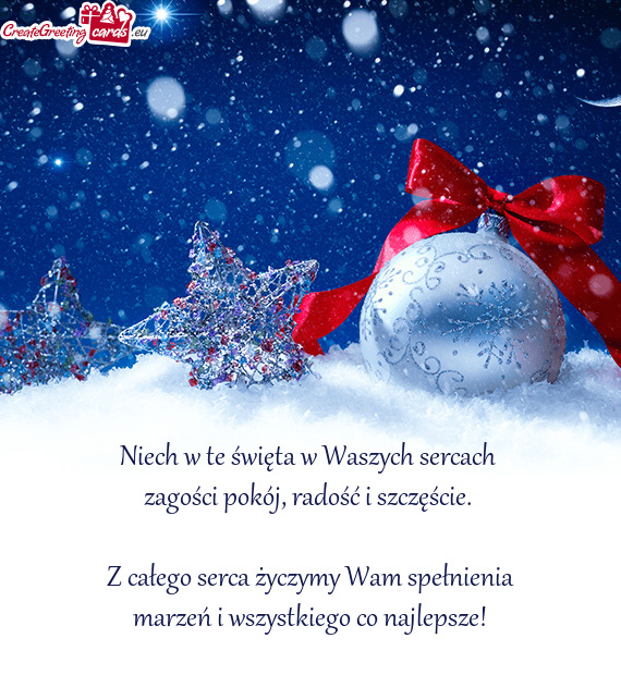 Z całego serca życzymy Wam spełnienia