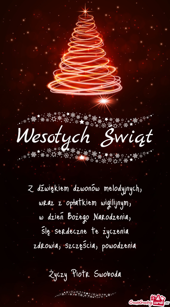 Z dźwiękiem dzwonów melodyjnych,  wraz z opłatkiem wigilijnym,  w dzień