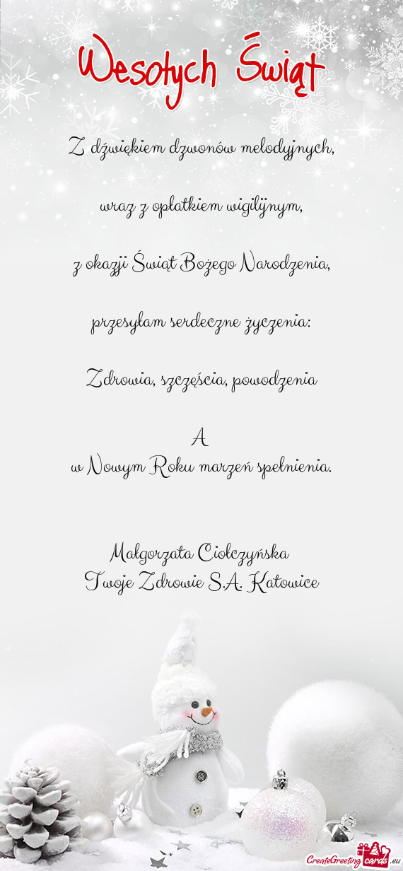 Z dźwiękiem dzwonów melodyjnych,    wraz z opłatkiem wigilijnym,    z