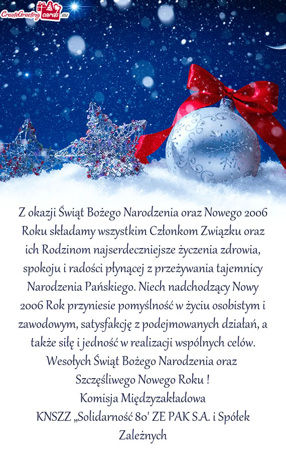 Z ich Rodzinom najserdeczniejsze życzenia zdrowia, spokoju i radości płynącej z przeżywania taj