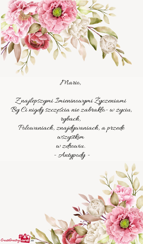 Z najlepszymi Imieninowymi Życzeniami