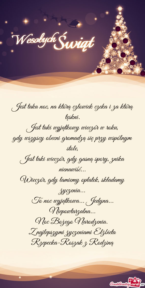 Z najlepszymi życzeniami Elżbieta Rzepecka-Roszak z Rodziną