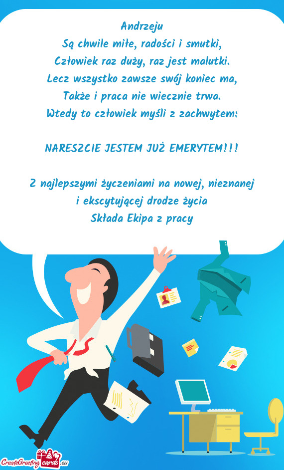 Z najlepszymi życzeniami na nowej, nieznanej