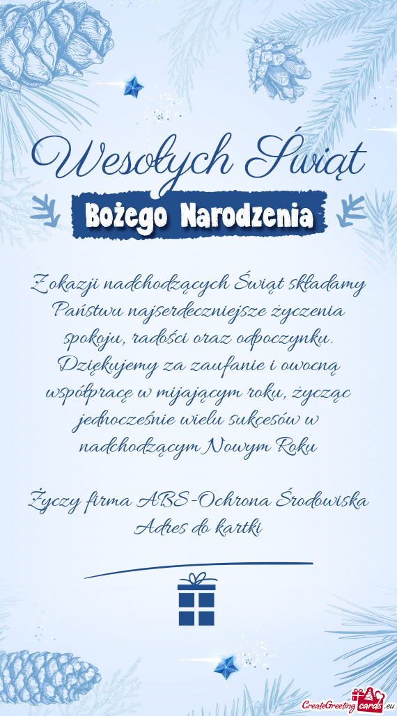 Z odpoczynku. Dziękujemy za zaufanie i owocną współpracę w mijającym roku, życząc jednocześ