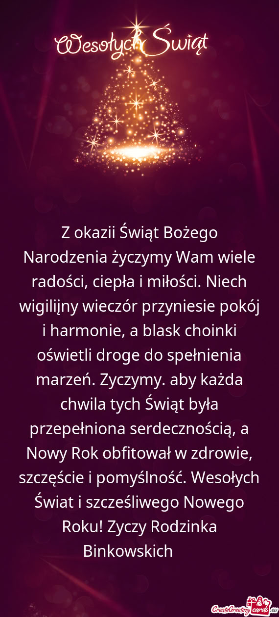 Z okazii Świąt Bożego Narodzenia życzymy Wam wiele radości, ciepła i miłości. Niech wigiliį
