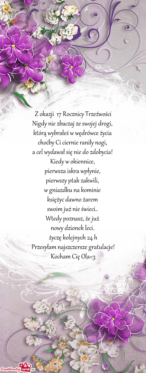 Z okazji 17 Rocznicy Trzeźwości