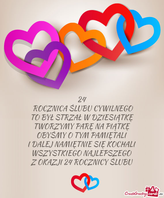 Z OKAZJI 24 ROCZNICY ŚLUBU