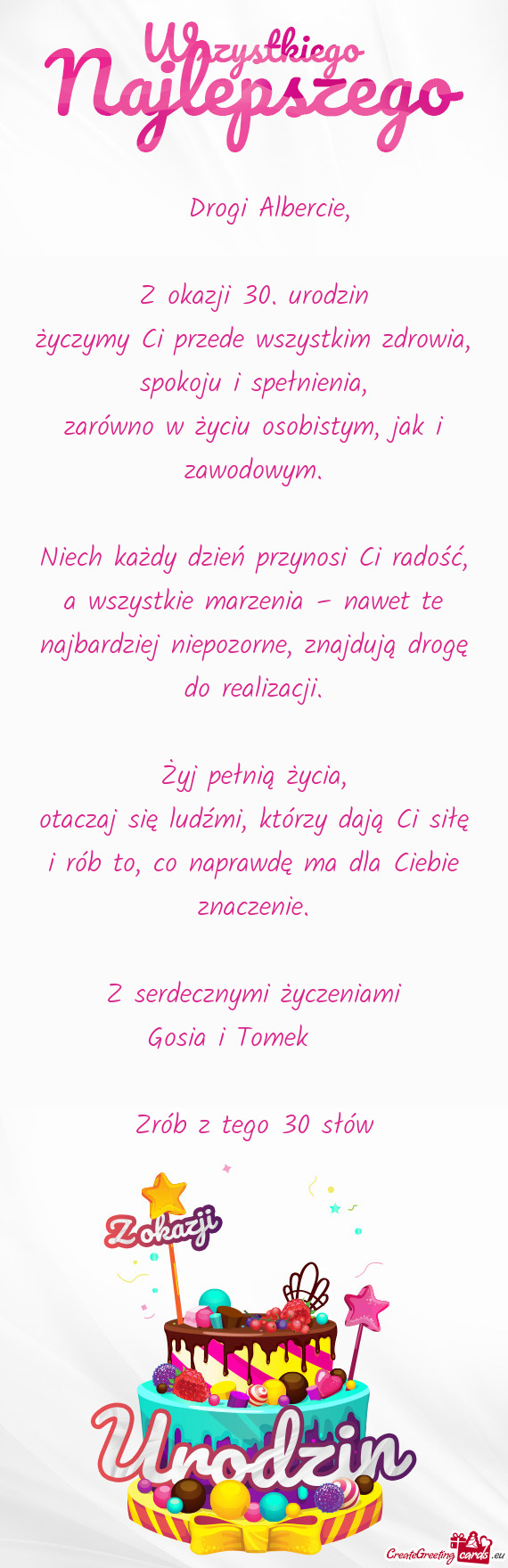 Z okazji 30. urodzin